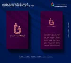 Luxury logo mockup on dark business card Premium Quality Psd