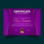 Luxury Violet Certificate Achievement Template