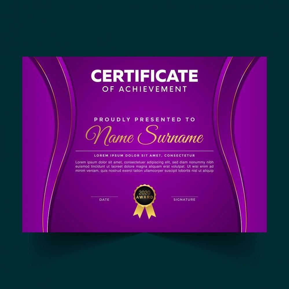 Luxury Violet Certificate Achievement Template