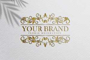 Luxury VIP logo concept design for your brand with floral decoration