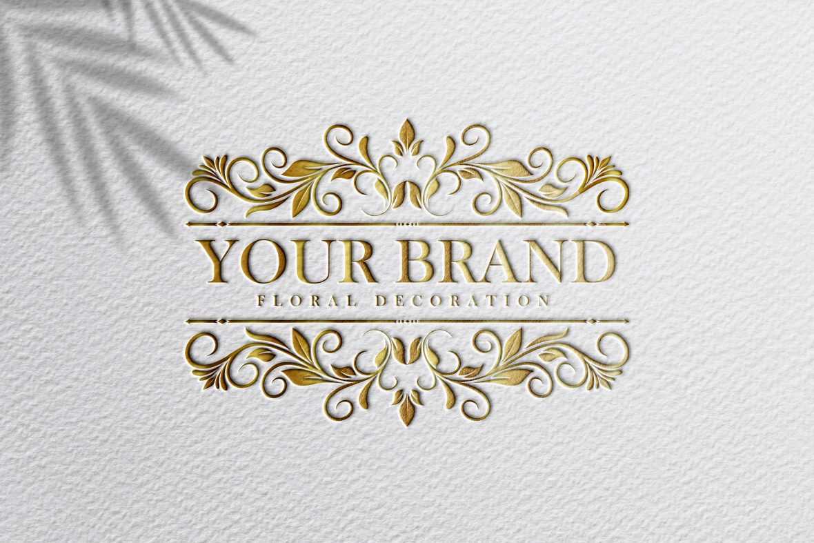 Luxury VIP logo concept design for your brand with floral decoration