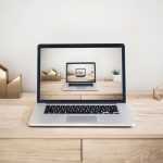 MacBook Minimal Workspace Mockup