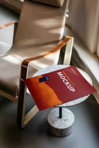 Magazine On Table Mockup