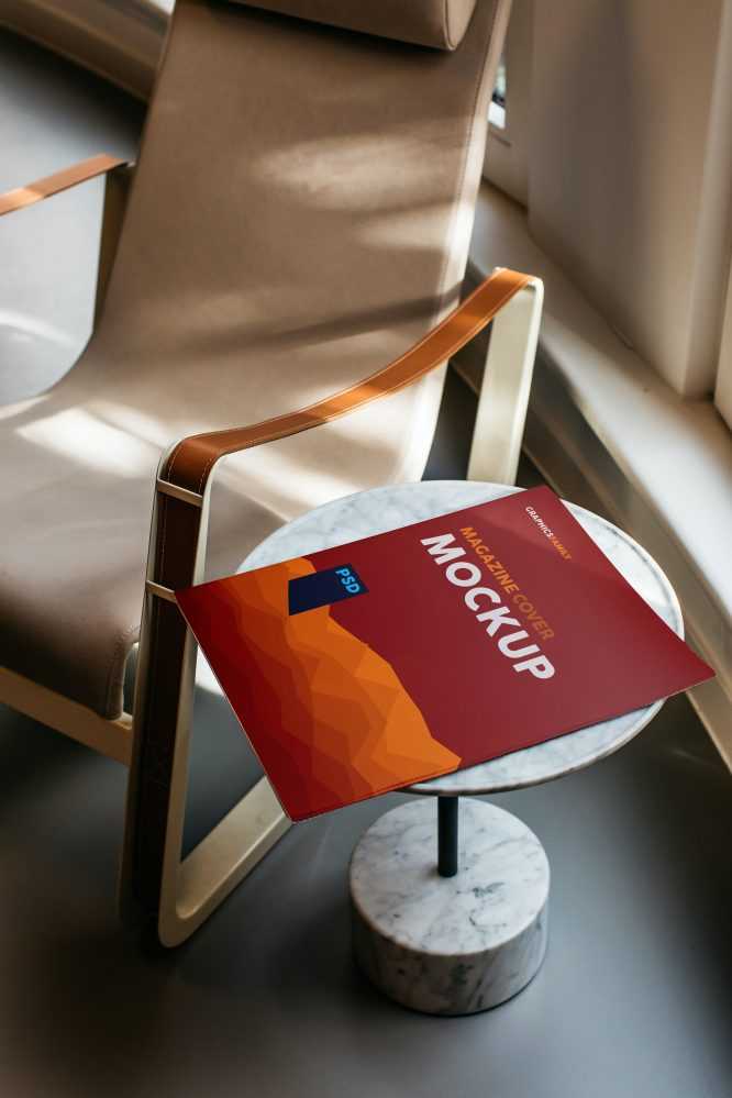 Magazine On Table Mockup