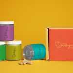 Medicine jar set with box design mockup