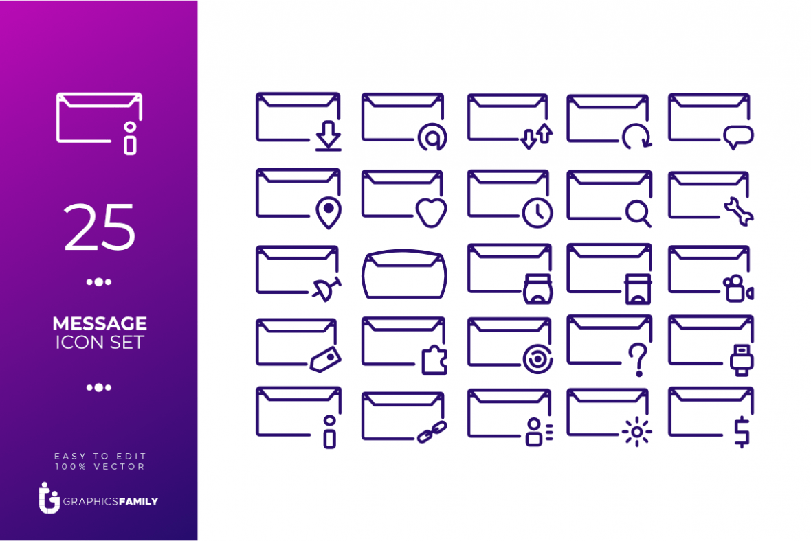 Message Icon set