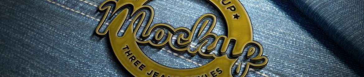 Metal Badge on Jeans Logo Mockup