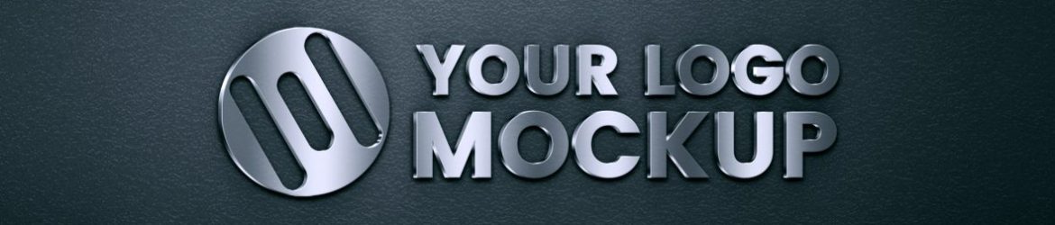 Metal Sign Logo Mockup on Black Wall