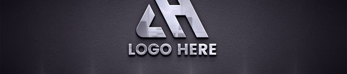 Metallic Logo Mockup on Dark Wall