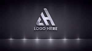 Metallic Logo Mockup on Dark Wall