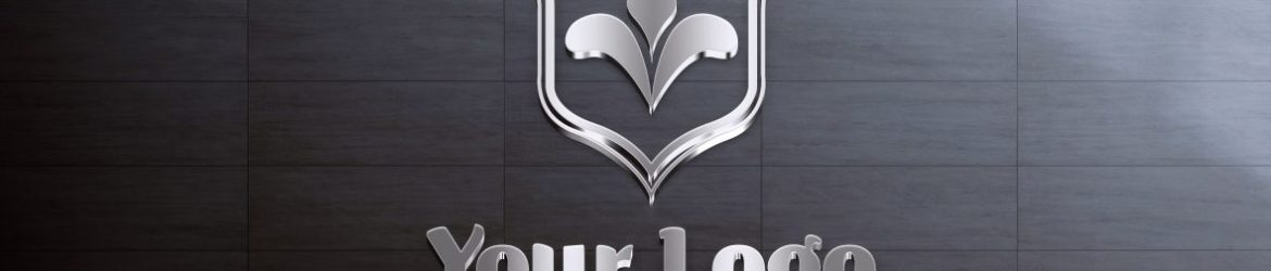 Metallic Logo Mockup on Tiles Wall