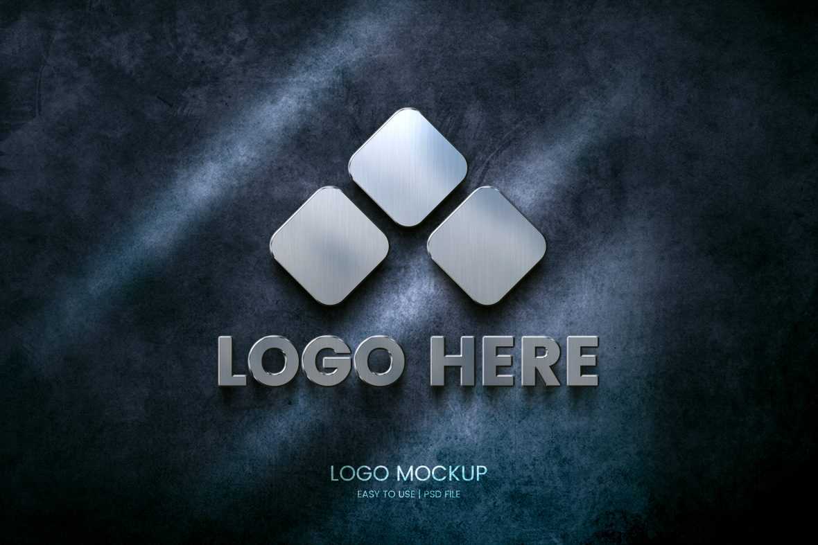 Metallic Logo PSD Mockup