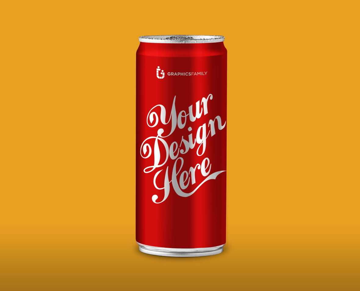 Minimal Aluminum Soda Can Mockup