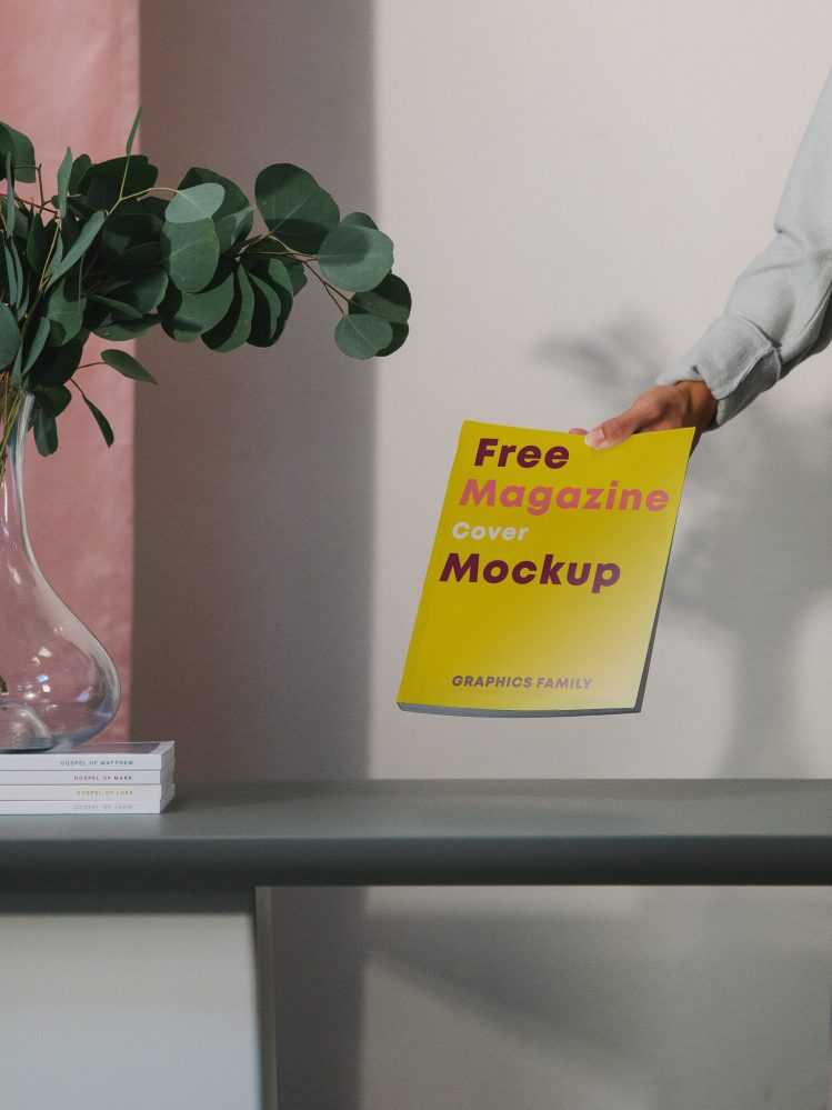 Minimal Book Magazine in hand mockup