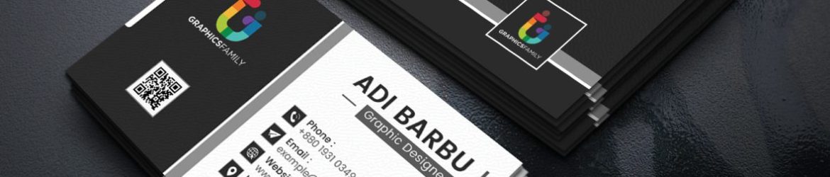 Minimal business card print template design black vector image