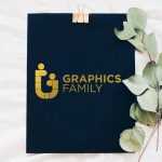 Minimal Golden Foil Logo Mockup with Leaves