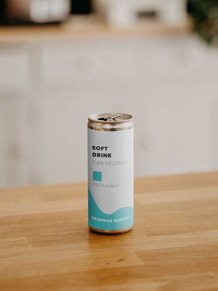 Minimal soft drink design mockup