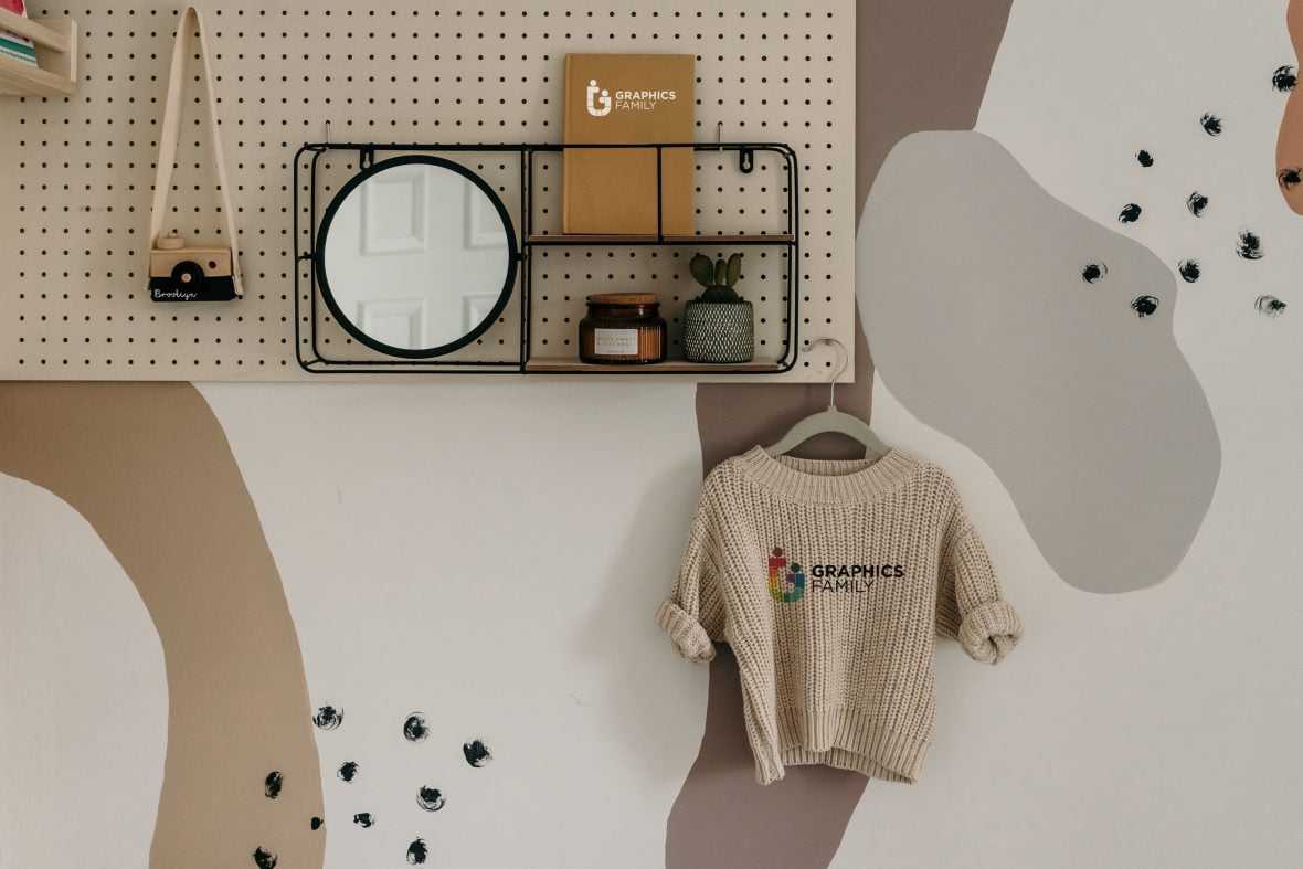 Minimal Sweater And Book Logo Mockup