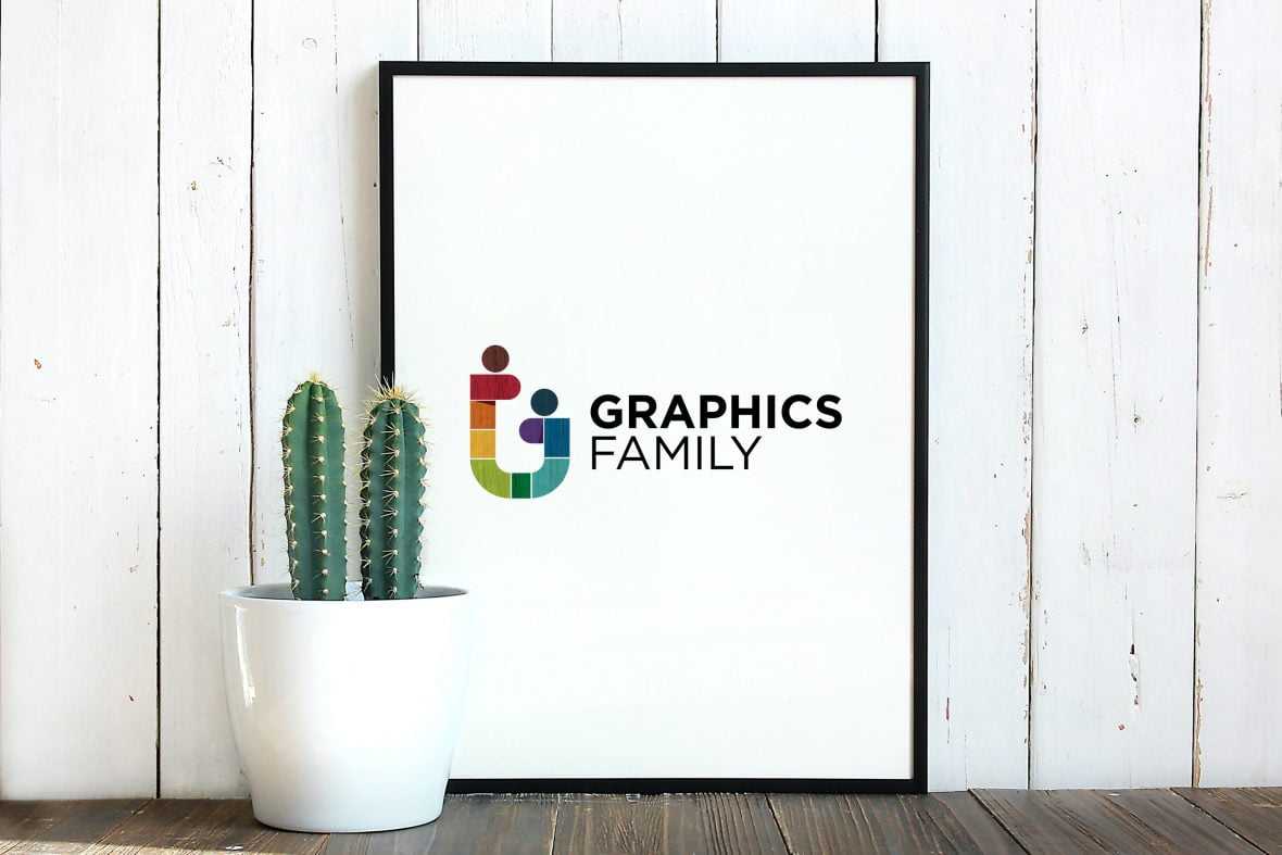 Minimal Wooden Frame Logo Mockup