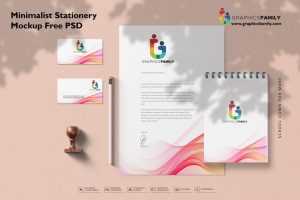 Minimalist Stationery Mockup Free PSD