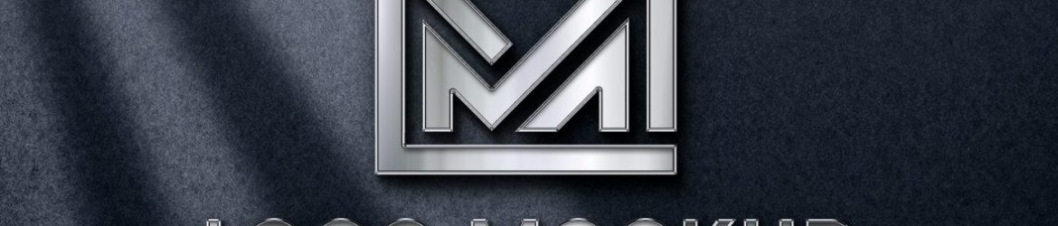Mirrored 3D wall logo mockup