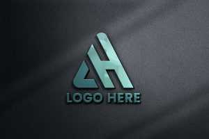 Modern 3D Logo Mockup on Black Wall