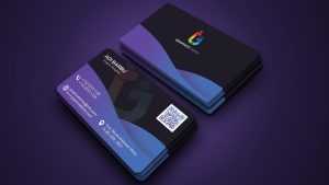 Modern Abstract Gradient Dark Business Card Template