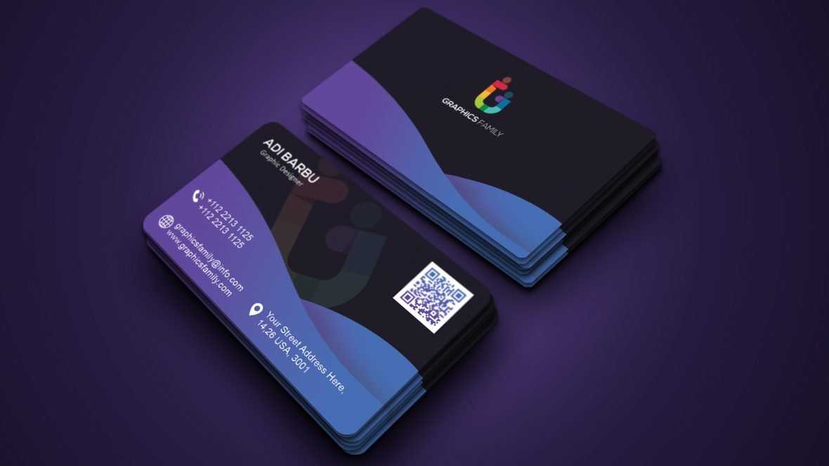 Modern Abstract Gradient Dark Business Card Template