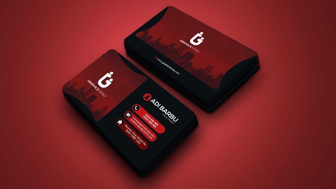 Modern Black and Red Elegant Visit Card Template Design