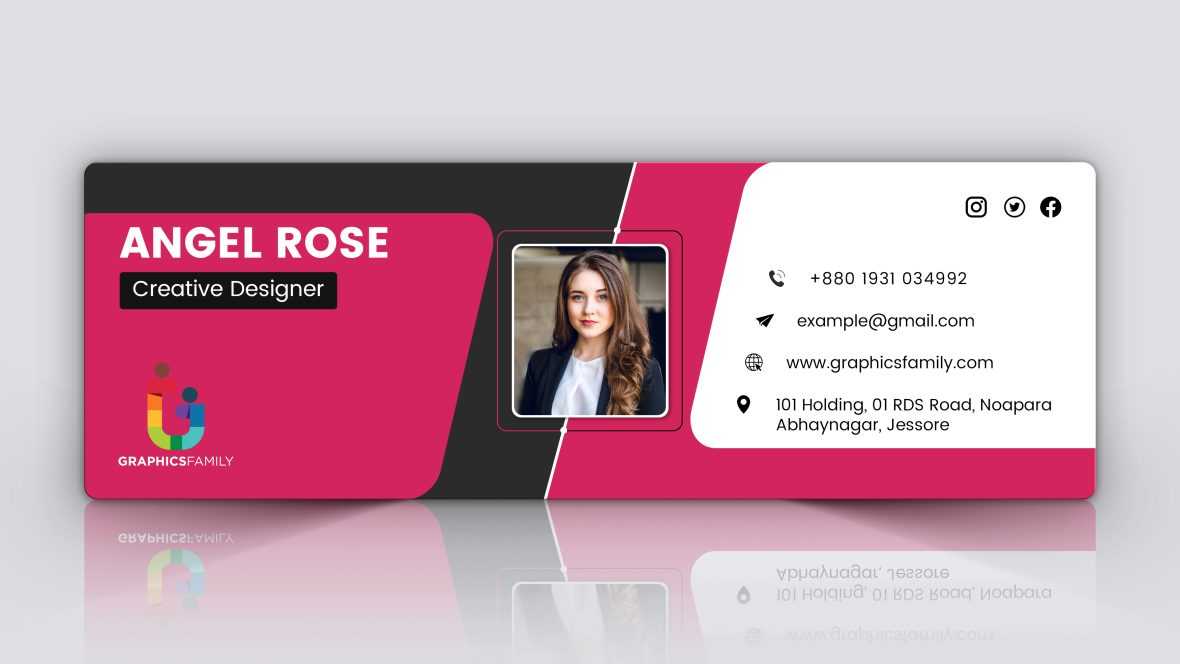 Modern Black & Red Email Signature Design Template