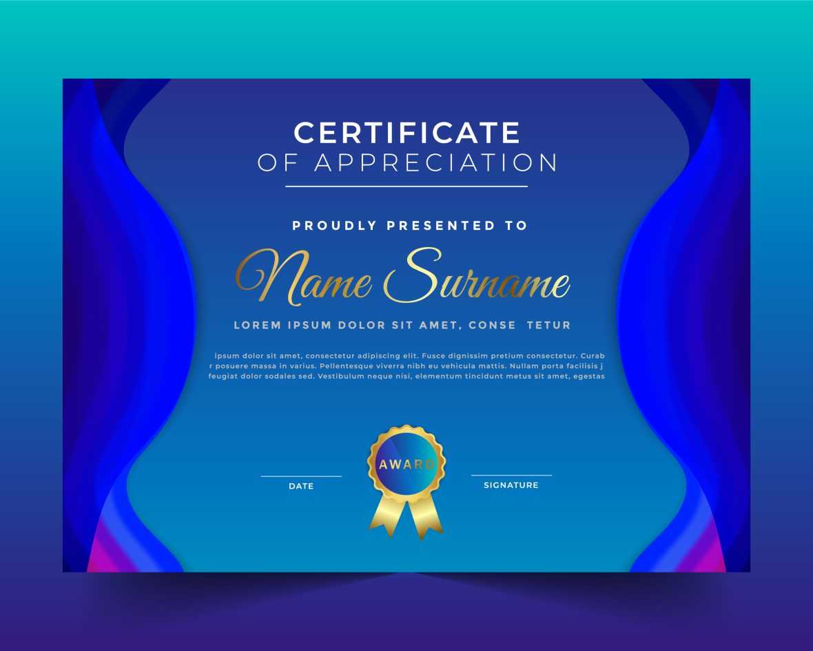 Modern Blue Certificate of Achievement