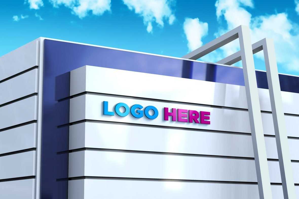 Modern Building Architecture Logo Mockup