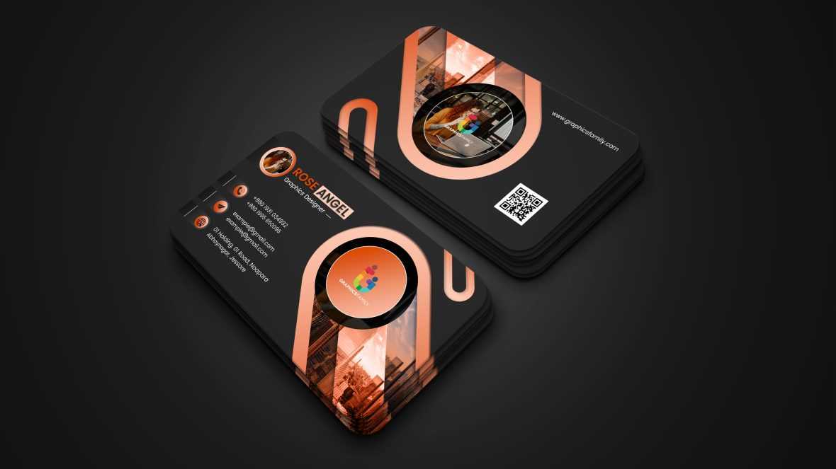 Modern Business Card Design with Black Background