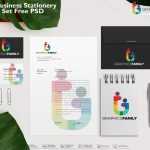 Modern business stationery collateral set Free PSD