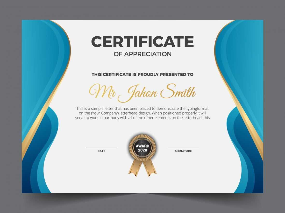 Modern certificate award template design vector illustration