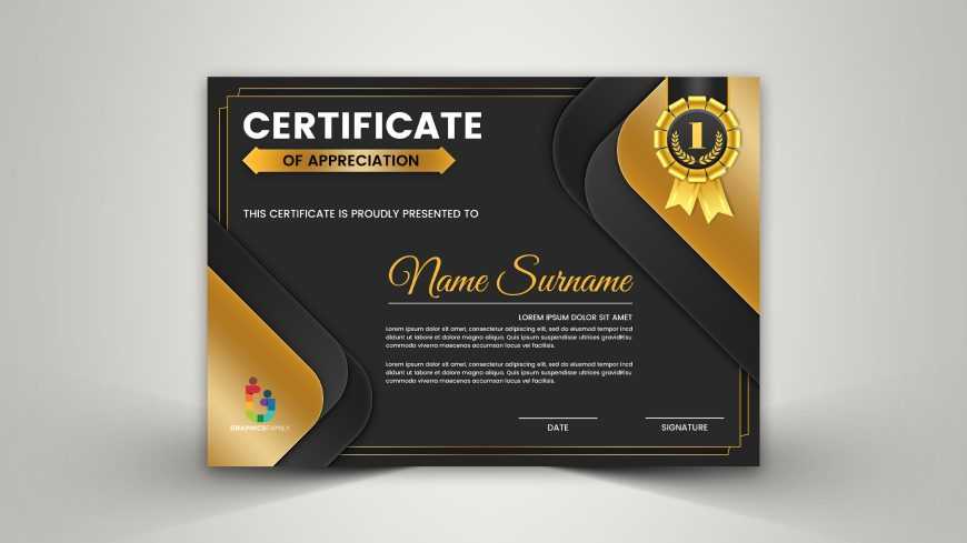 Modern Certificate Design Template Free psd