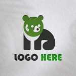 Modern debossed paper logo mockup