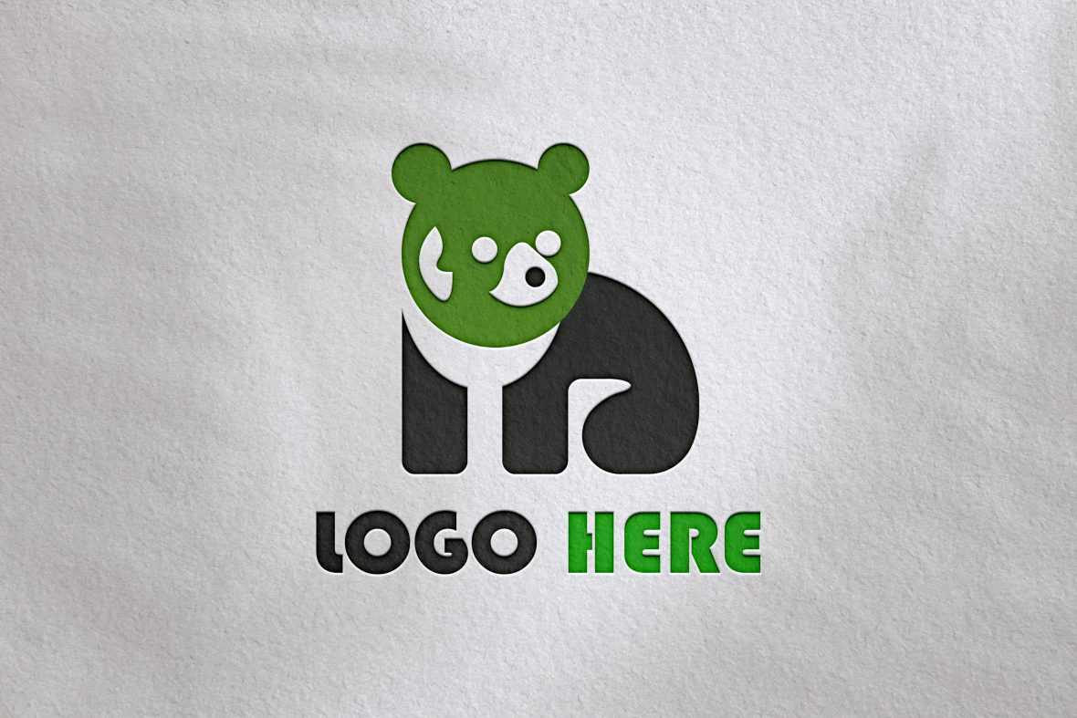 Modern debossed paper logo mockup
