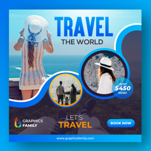 Modern design travel template of Instagram post