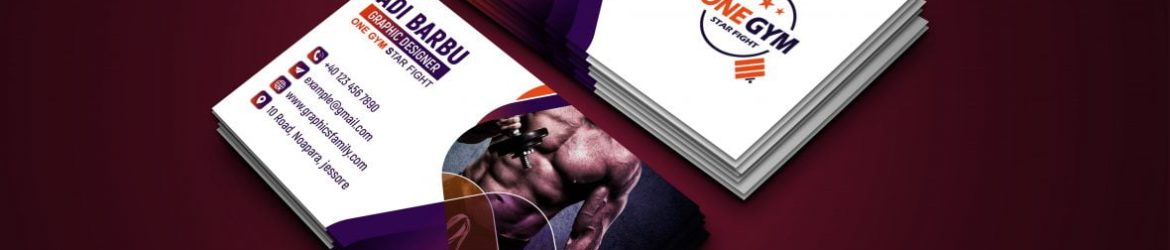 Modern Fitness Personal Trainer with Photo Business Card Design
