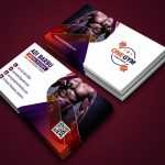 Modern Fitness Personal Trainer with Photo Business Card Design - Download Grátis Modern Fitness Personal Trainer with Photo Business Card Design