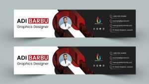 Modern Red and Black YouTube Channel art Design