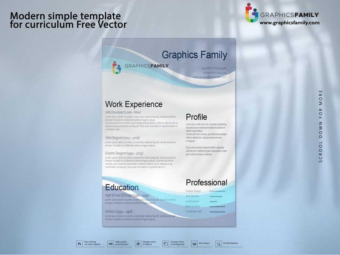 Modern simple template for curriculum