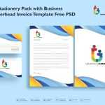 Modern Stationery Pack with Business Card Letterhead Invoice Template Free Psd