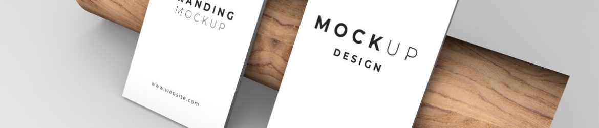 Modern Wooden Business Card Mockup
