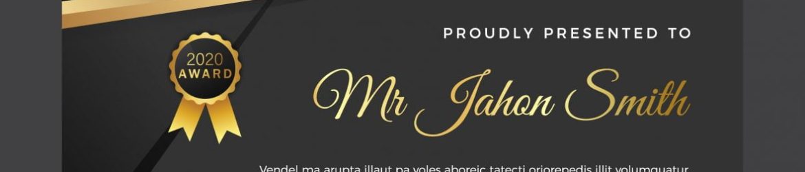 Multipurpose certificate template in dark golden theme design