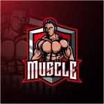 Muscle Fighter Esports Mascot Logo