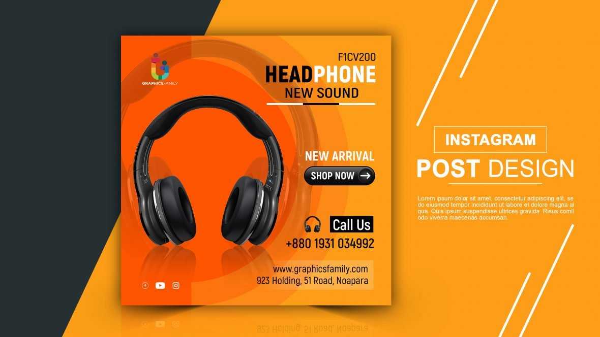 Music and Sound Instagram Post Template PSD