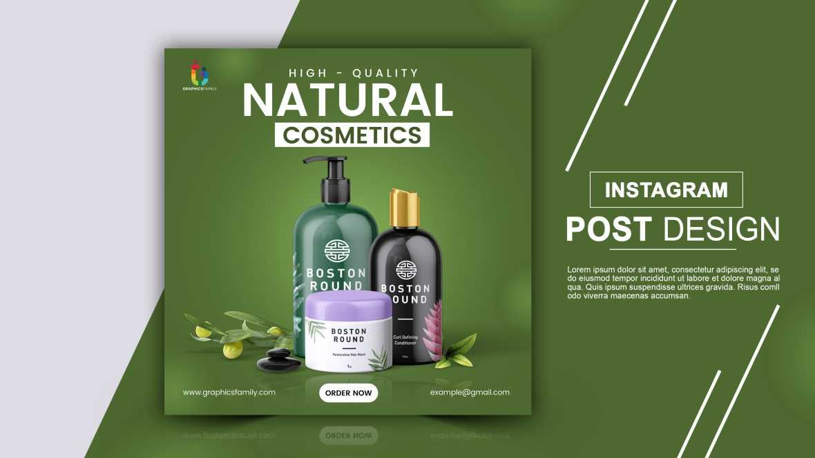 Natural Cosmetics Product Instagram Post Design