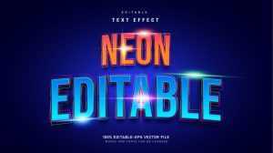 Neon Editable Text Effect